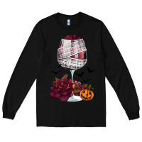 Black halloween roses wine Long Sleeve Tee - FaDigitalArtStudio