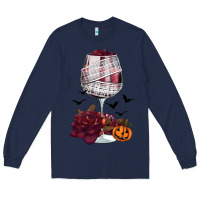 Navy halloween roses wine Long Sleeve Tee - FaDigitalArtStudio