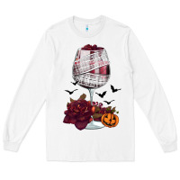White halloween roses wine Long Sleeve Tee - FaDigitalArtStudio
