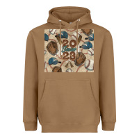 Toasted Coconut Baseball senior Heavyweight Hoodie - NancyCooperArtShop