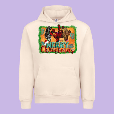 Merry Christmas Cactus Urban Hoodie Designed By Jasminsmagicworld