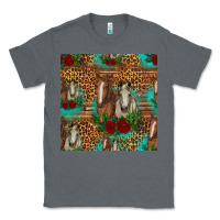 Charcoal Heather horses with roses seamless pattern Classic Tee - HRA Design Shop