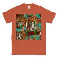 Copper horses with roses seamless pattern Classic Tee - HRA Design Shop