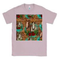 Lilac horses with roses seamless pattern Classic Tee - HRA Design Shop