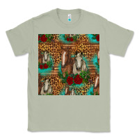 Matcha horses with roses seamless pattern Classic Tee - HRA Design Shop