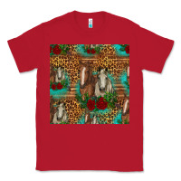 Red horses with roses seamless pattern Classic Tee - HRA Design Shop