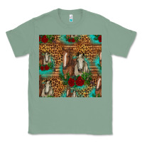 Sage horses with roses seamless pattern Classic Tee - HRA Design Shop