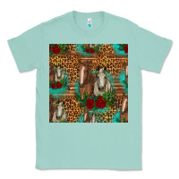 Seafoam horses with roses seamless pattern Classic Tee - HRA Design Shop