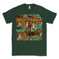 Sports Green horses with roses seamless pattern Classic Tee - HRA Design Shop