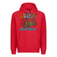 Red merry christmas trees Premium Hoodie - MaliasSmallBusiness