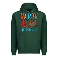 Sports Green merry christmas trees Premium Hoodie - MaliasSmallBusiness