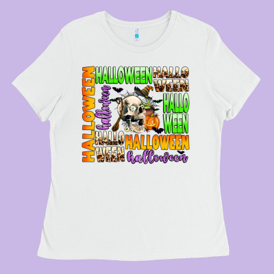 Halloween Ladies Tee Designed By Adodesignshop