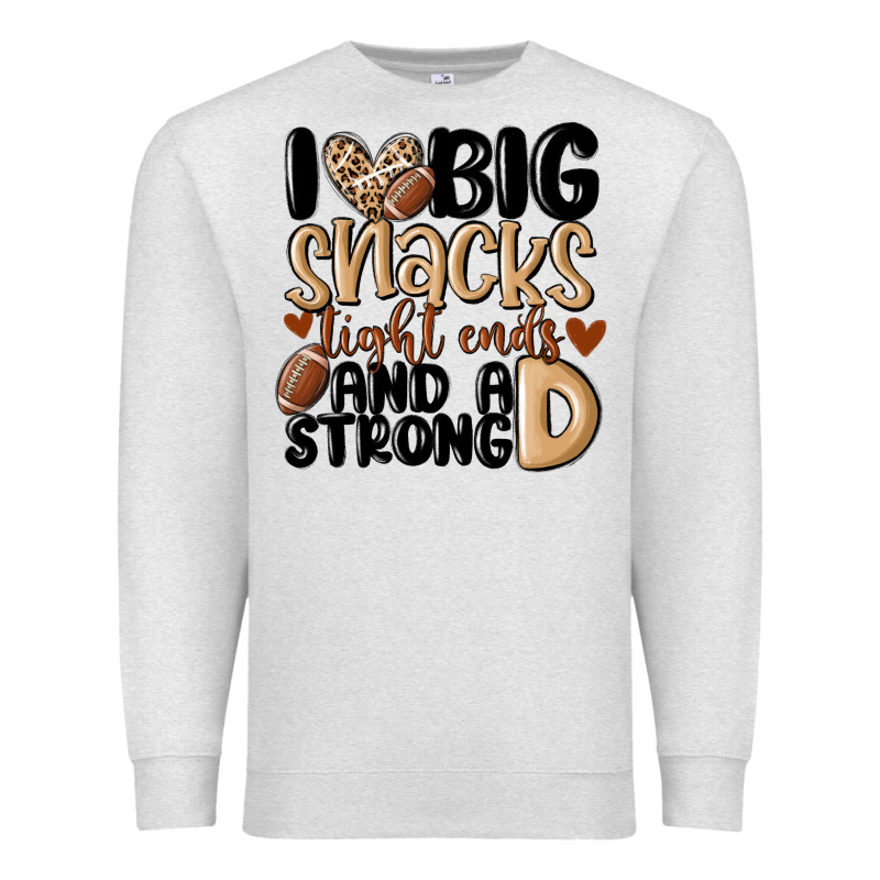 I Love Big Sacks Tight Ends And A Strong D Premium Sweatshirt by MaliasSmallBusiness | Teevron