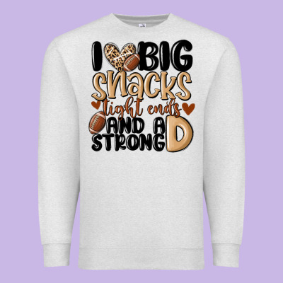 I Love Big Sacks Tight Ends And A Strong D Premium Sweatshirt Designed By Maliassmallbusiness