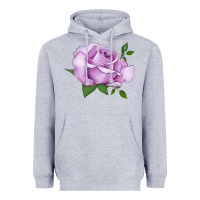 Heather Grey life's little pleasures rose Heavyweight Hoodie - LillyAllenDesigns