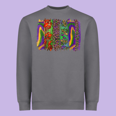 Heavyweight Sweatshirt Mardi Gras Brushstrokes
