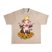 French Oak cow with pig and chick Urban Heavy Tee - RanaPortraitStore
