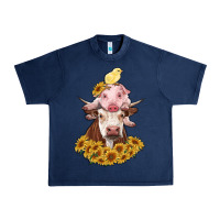 Navy cow with pig and chick Urban Heavy Tee - RanaPortraitStore