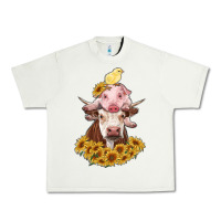 Pistachio cow with pig and chick Urban Heavy Tee - RanaPortraitStore
