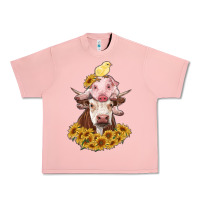 Salmon cow with pig and chick Urban Heavy Tee - RanaPortraitStore
