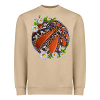 Basketball With Patterns And Daisies Heavyweight Sweatshirt | Teevron