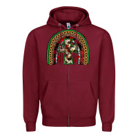 Burgundy cross rainbow Zipper Hoodie - JahusDesignShop