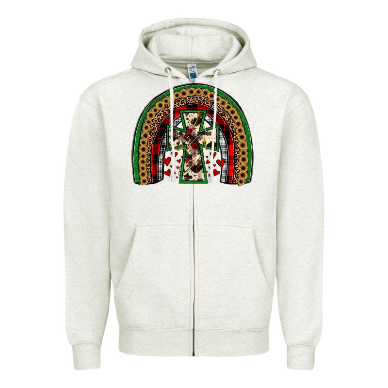 Cross Rainbow Zipper Hoodie by JahusDesignShop | Teevron