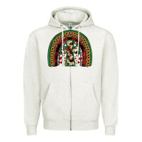 Oatmeal Heather cross rainbow Zipper Hoodie - JahusDesignShop