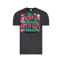 Vintage Black she works willingly with her hands Vintage Tee - texasbilliewilder