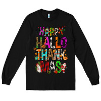 Black happy hallothankmas Long Sleeve Tee - FaDigitalArtStudio
