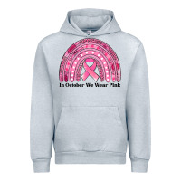 Heather Grey in october we wear pink breast cancer awareness rainbow Urban Hoodie - Jasminsmagicworld