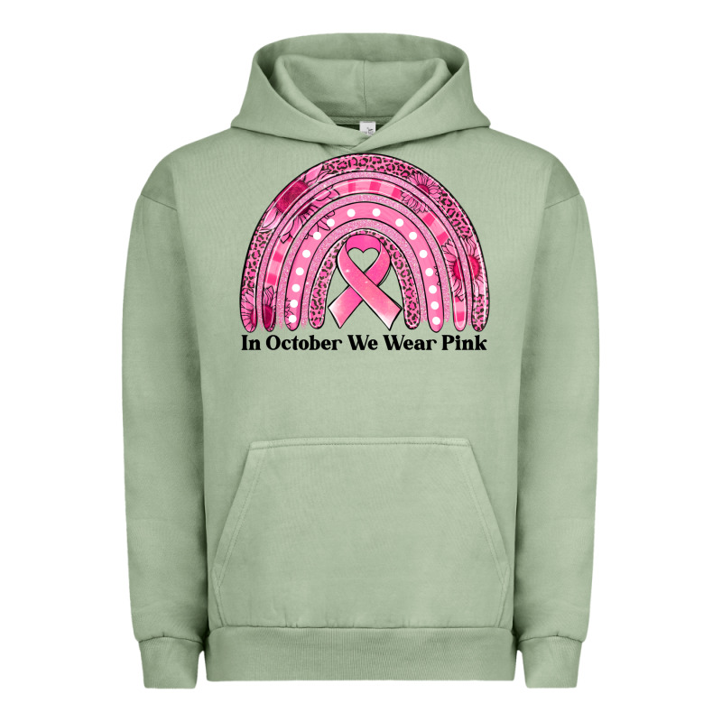 In October We Wear Pink Breast Cancer Awareness Rainbow Urban Hoodie by Jasminsmagicworld | Teevron