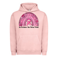 Pigment Salmon in october we wear pink breast cancer awareness rainbow Urban Hoodie - Jasminsmagicworld