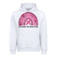 White in october we wear pink breast cancer awareness rainbow Urban Hoodie - Jasminsmagicworld