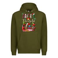 Army Green santas favorite elf Premium Hoodie - MaliasSmallBusiness