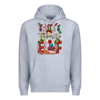 Heather Grey santas favorite elf Premium Hoodie - MaliasSmallBusiness