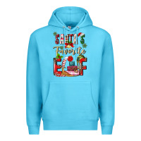 Ocean Blue santas favorite elf Premium Hoodie - MaliasSmallBusiness