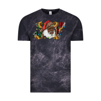 Cloud Black african american santa joy with sunflowers Vintage Tee - RanaPortraitStore