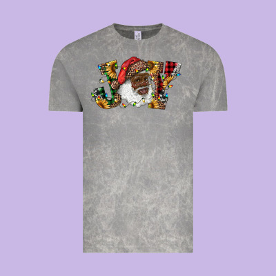 African American Santa Joy With Sunflowers Vintage Tee Designed By Ranaportraitstore