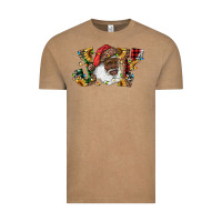 Vintage Coffee african american santa joy with sunflowers Vintage Tee - RanaPortraitStore