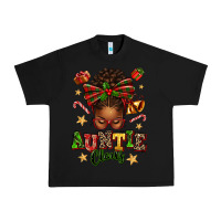 Black Auntie Claus Afro Messy Bun Urban Heavy Tee - texasbilliewilder