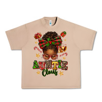 Burro Auntie Claus Afro Messy Bun Urban Heavy Tee - texasbilliewilder