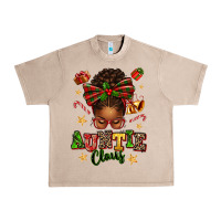 French Oak Auntie Claus Afro Messy Bun Urban Heavy Tee - texasbilliewilder