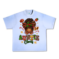 Grape Ice Auntie Claus Afro Messy Bun Urban Heavy Tee - texasbilliewilder