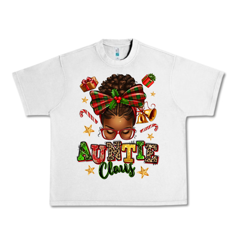 Auntie Claus Afro Messy Bun Urban Heavy Tee by texasbilliewilder | Teevron