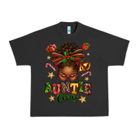 Pigment Black Auntie Claus Afro Messy Bun Urban Heavy Tee - texasbilliewilder