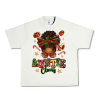 Pistachio Auntie Claus Afro Messy Bun Urban Heavy Tee - texasbilliewilder