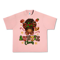 Salmon Auntie Claus Afro Messy Bun Urban Heavy Tee - texasbilliewilder