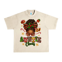 Sandshell Auntie Claus Afro Messy Bun Urban Heavy Tee - texasbilliewilder