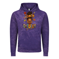 Cloud Purple october girl afro woman fall Vintage Hoodie - texasbilliewilder